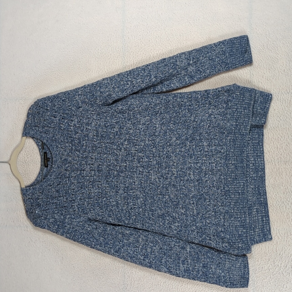 Jeanne Pierre Women's Blue Thick Knit Cozy Asymmetrical Sweater Size L